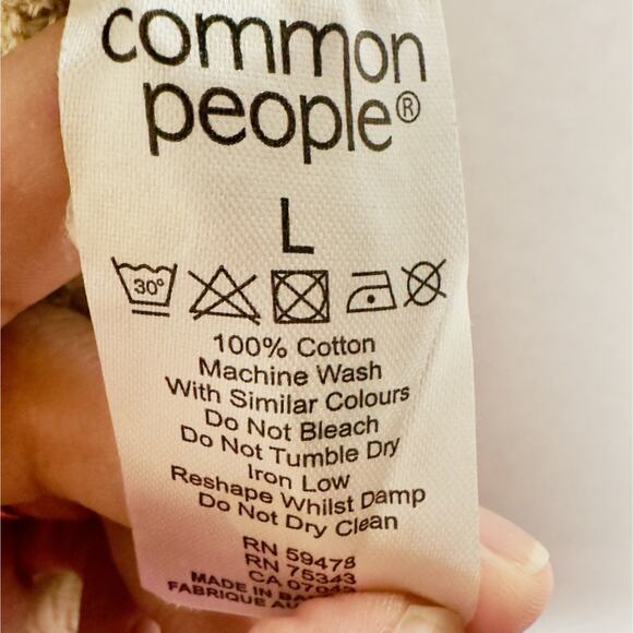 Common People Men’s L Cable Polo Texture Stretch Resort Shirt Camp Collar NEW - Picture 7 of 10